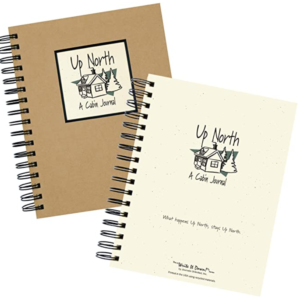 Journals Unlimited "Write it Down!" Series Guided Journal, Up North, A Cabin Journal, with a Kraft Hard Cover, Made of Recycled Materials, 7.5"x 9"